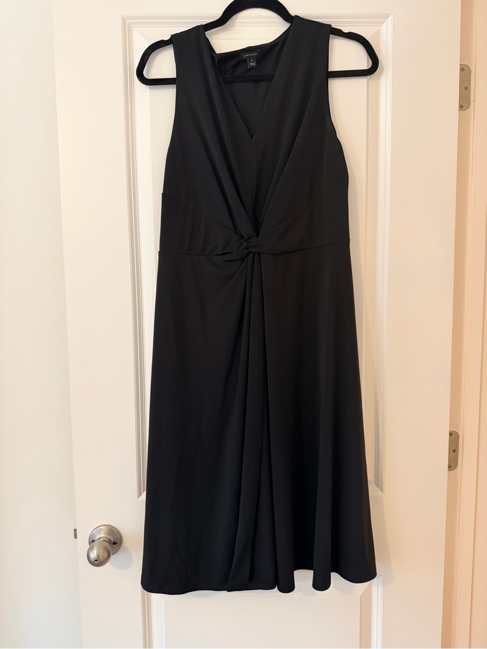 Ann Taylor Black Knot-Front Midi Dress